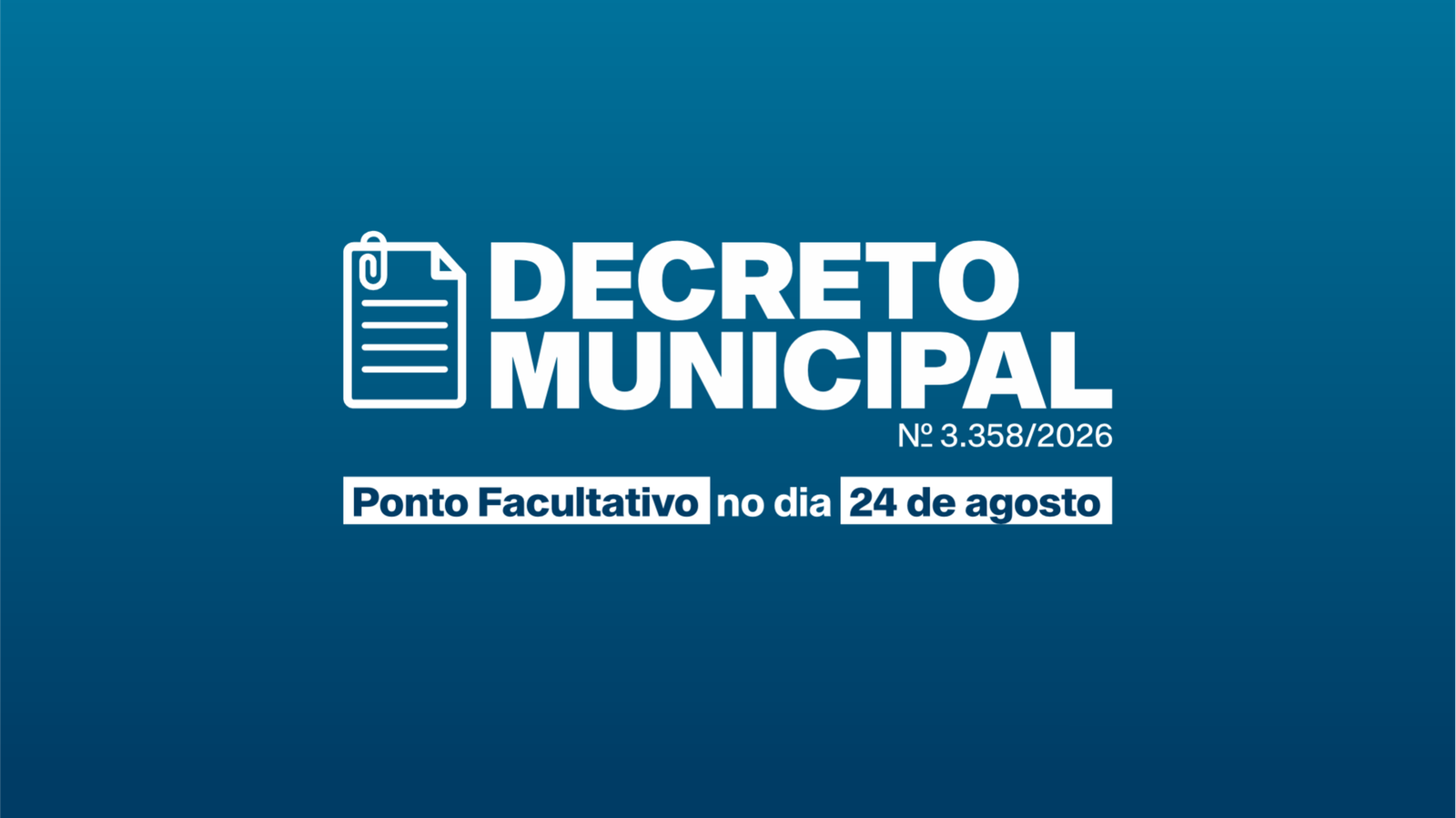 Porciúncula terá ponto facultativo em repartições municipais na segunda-feira