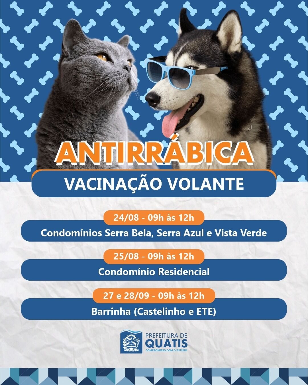 Vacinação antirrábica começa na próxima semana em Quatis