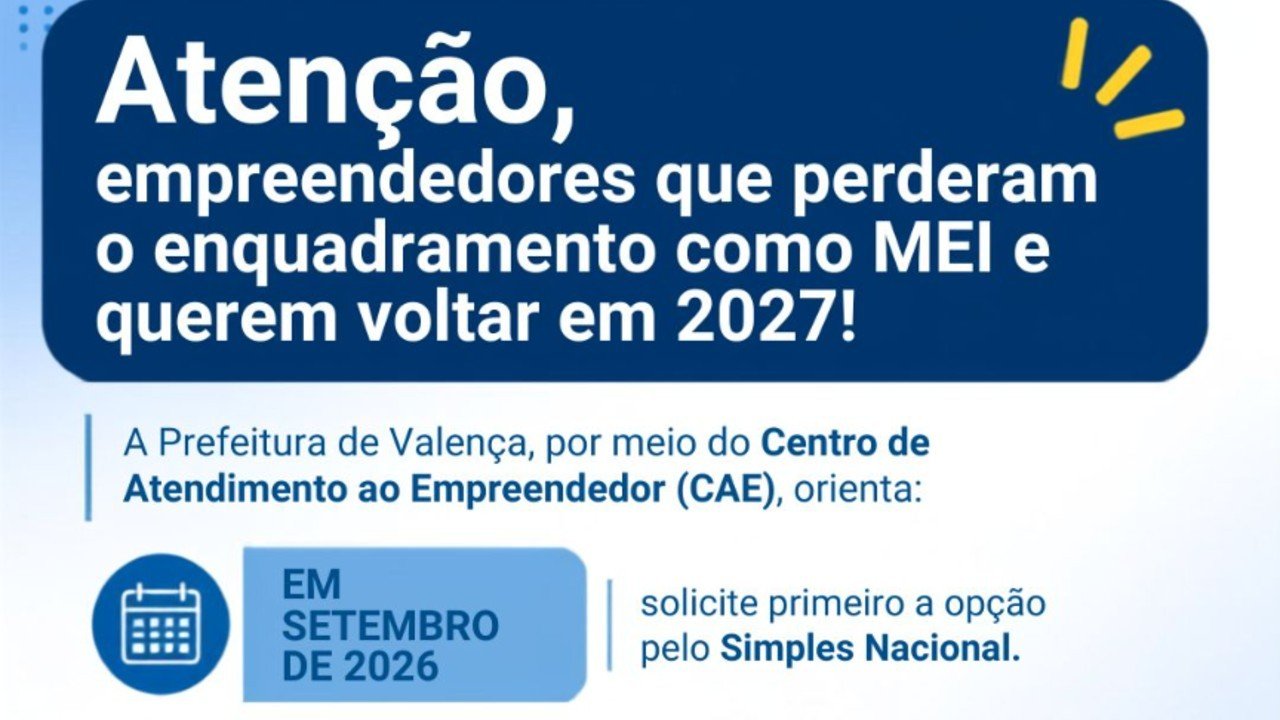 Valença orienta empreendedores sobre retorno ao MEI em 2027