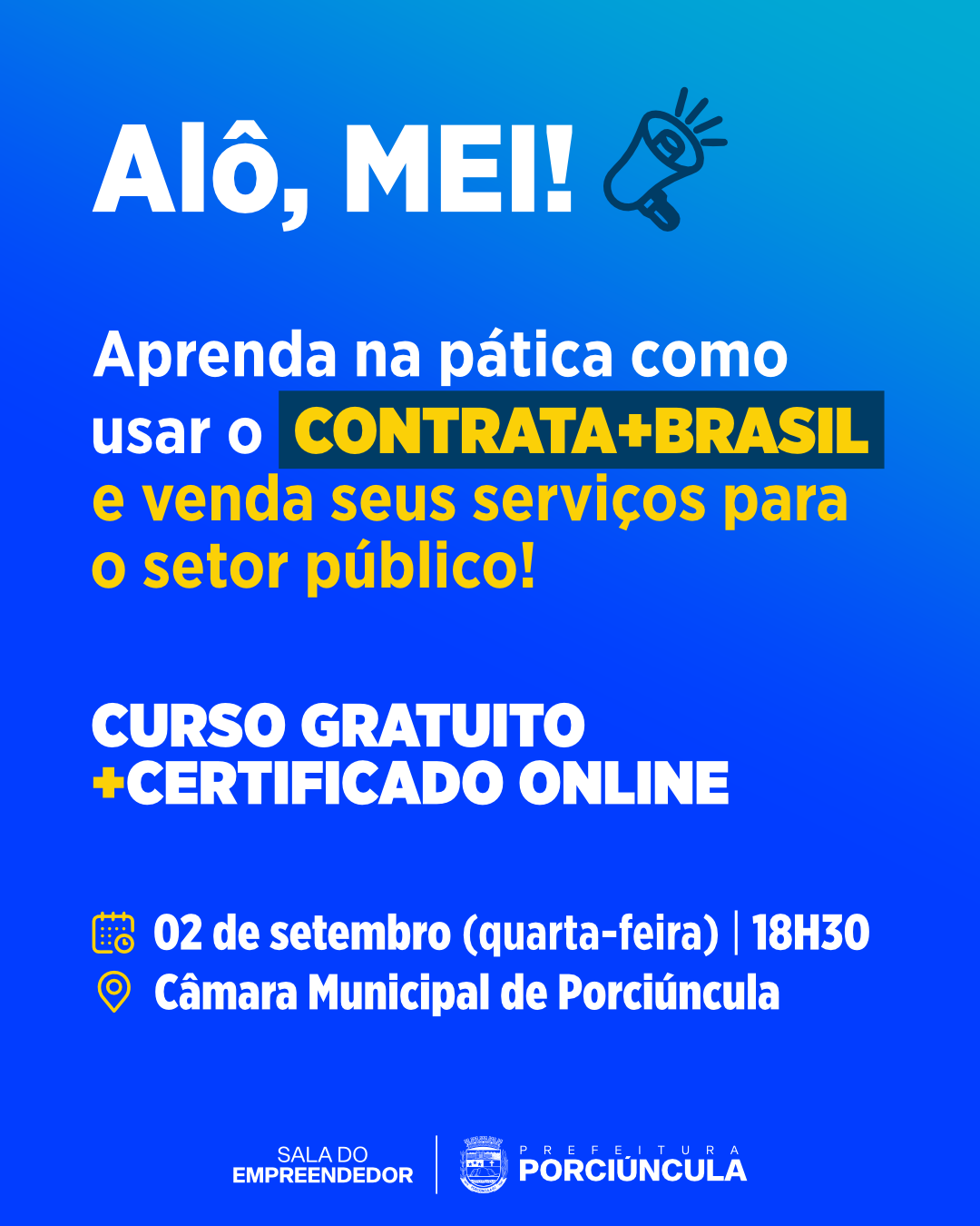 Porciúncula recebe curso gratuito para MEIs venderem ao setor público