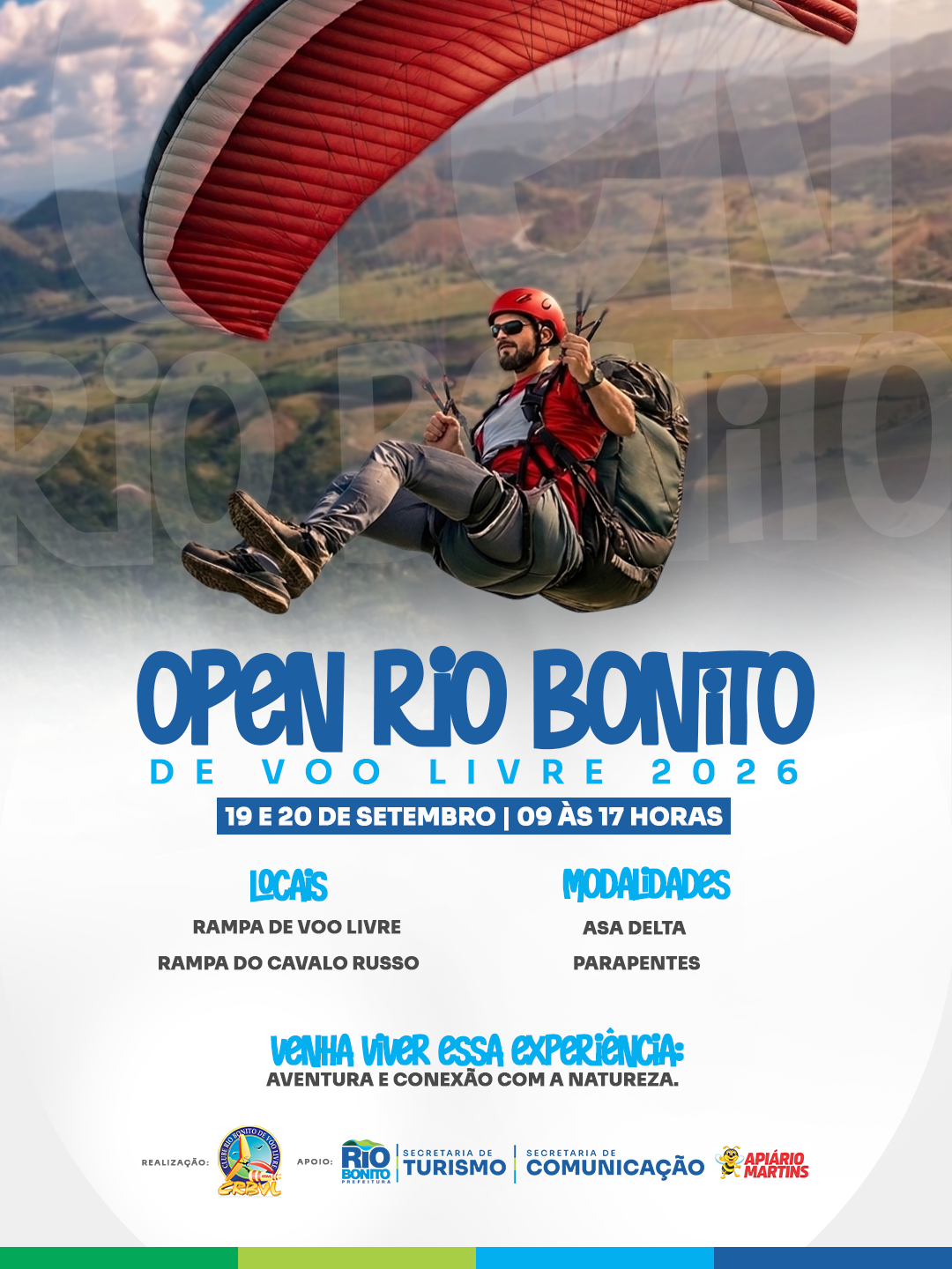 Rio Bonito terá competição de voo livre nos dias 19 e 20 de setembro