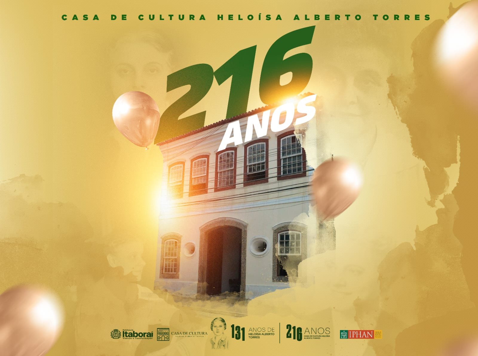 Casa de Cultura de Itaboraí celebra 216 anos com programação gratuita