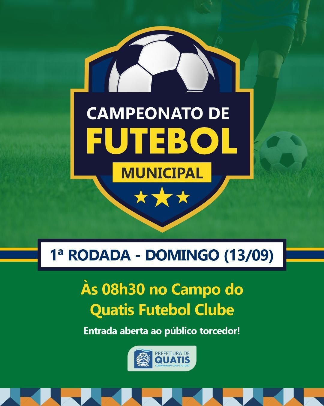 Quatis terá campeonato municipal de futebol com entrada franca neste domingo
