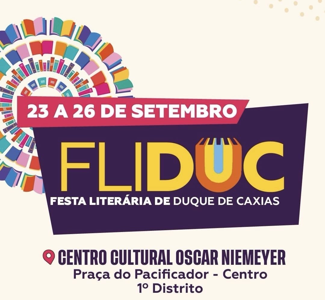 Duque de Caxias terá festa literária gratuita de 23 a 26 de setembro