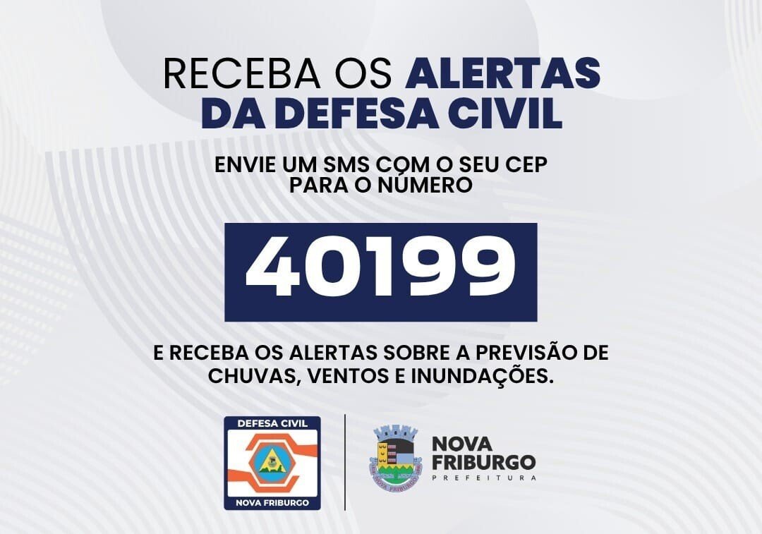 Nova Friburgo orienta moradores a cadastrar celular para receber alertas gratuitos