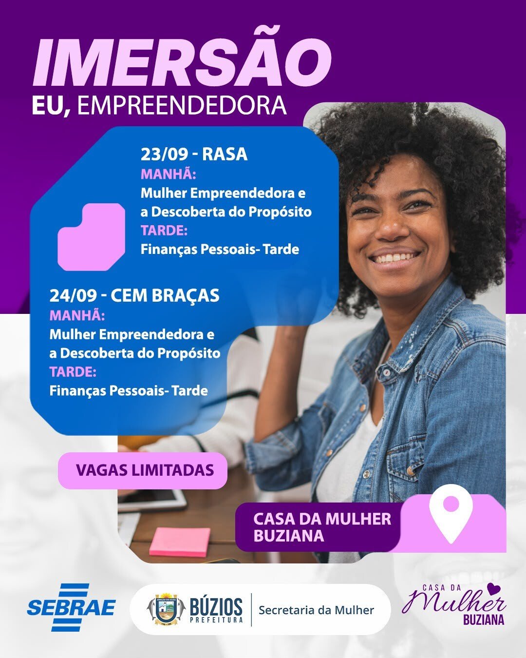Búzios abre inscrições gratuitas para oficinas de empreendedorismo e finanças para mulheres
