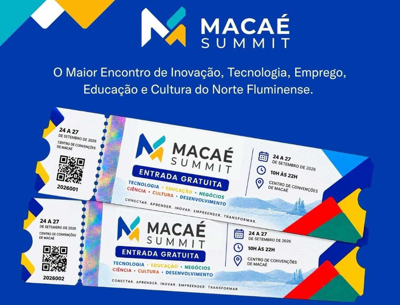 Macaé Summit terá entrada gratuita e atividades de ciência e negócios de 24 a 27 de setembro
