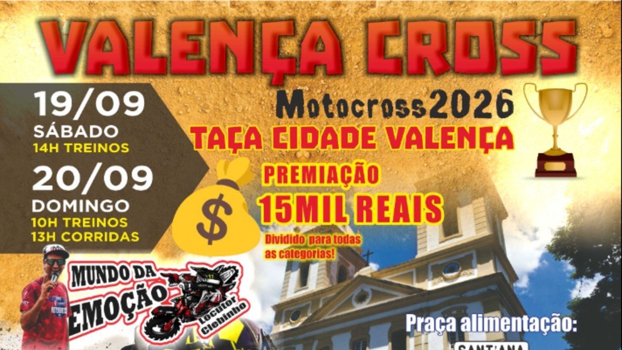 Valença terá motocross com entrada gratuita e R$ 15 mil em premiação